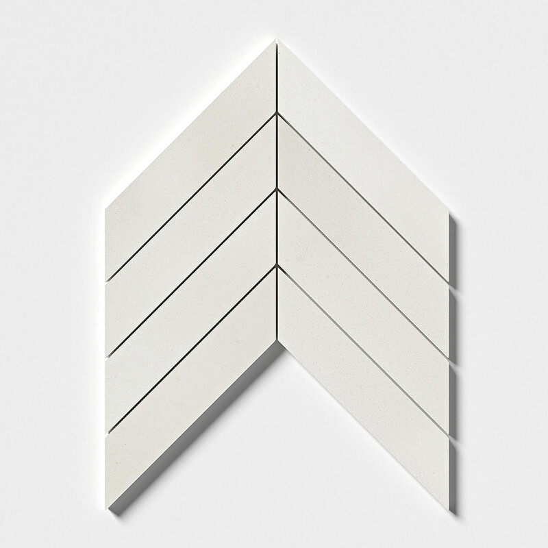 Champagne Honed Chevron Waterjet Limestone Mosaics 13x10