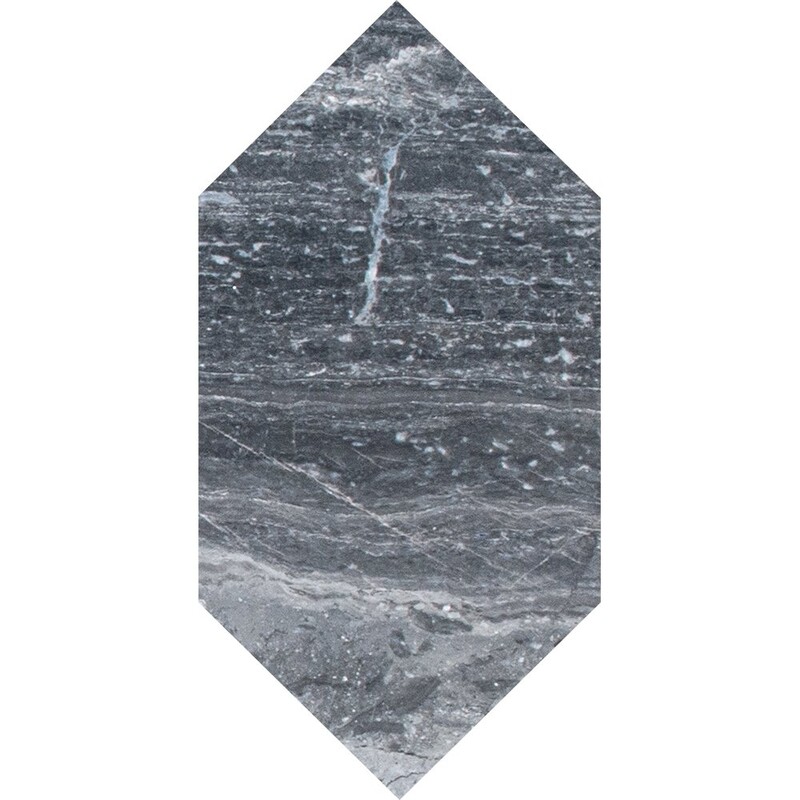 Large Picket Haisa Black Honed Marble Waterjet Decos 6×12 Image