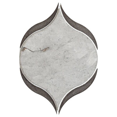 Swan Bosphorus, Britannia Honed Limestone Waterjet Decos 4 7/8x7 11/20