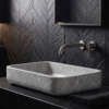 Iris Black Honed Oasis Marble Sink 18×22 (SN00221)