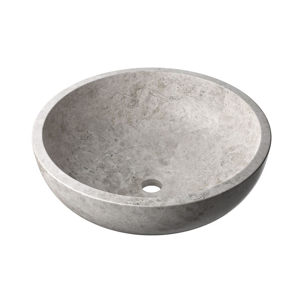 Изображение раковины из полированного мрамора Silver Clouds, размер 18×6.