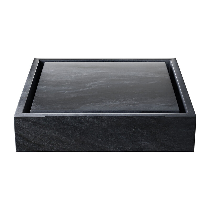 Bardiglio Royal Honed Bauhaus Marble Sink 20x20