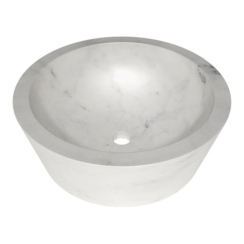 Avalon Honed Circle Bowl Marble Sink 16 9/16x5 7/8