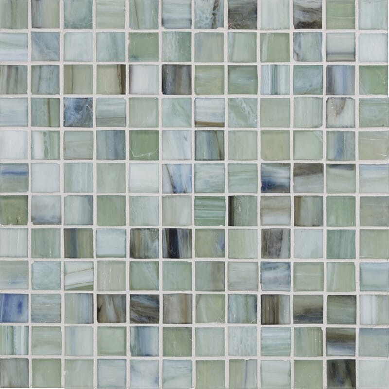 Jade Silk 1x1 Glass Mosaic 12 3/8x12 3/8