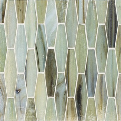 Jade Iridescent Ehex Glass Mosaic 12 7/8x9 7/8