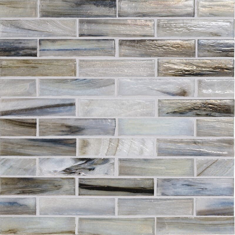 Karuna Iridescent 1x4 Glass Mosaic 12 1/4x9 7/8