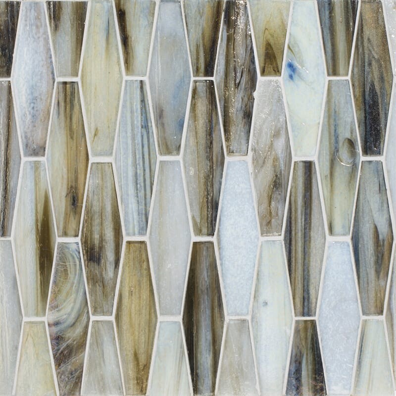 Karuna Iridescent Ehex Glass Mosaic 12 7/8x9 7/8