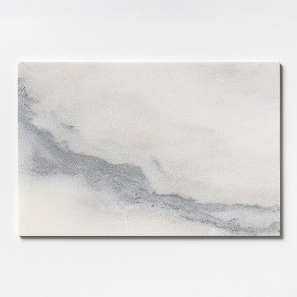 White marble look tile with and gray veining for luxury interior spaces by Country Floors