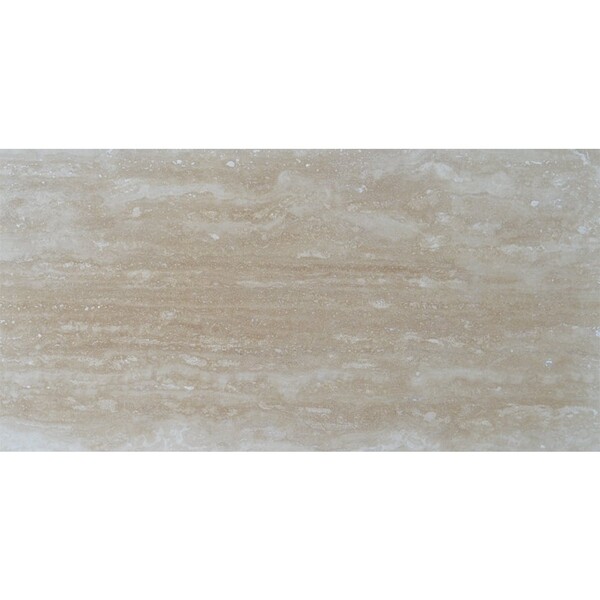 Ivory vein cut honed travertine tile linear natural stone texture matte finish by Country Floors