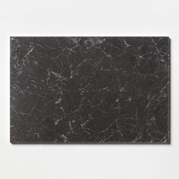 Iris Black Brushed Marble Tile 16×24 Image