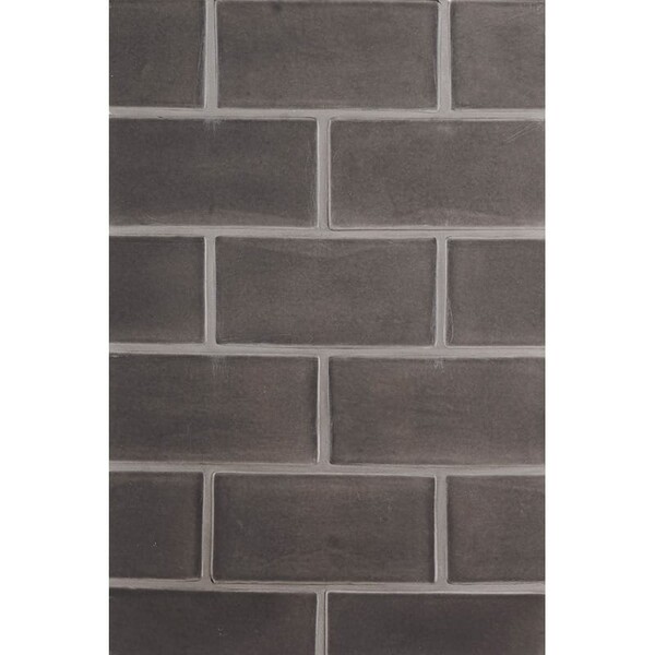 Barn glossy subway ceramic tile in deep charcoal gray by Country Floors