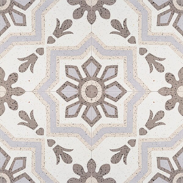 Brown, Light Brown, Beige, Gray Polished Bel Canto Cement Tile 8×8 Image