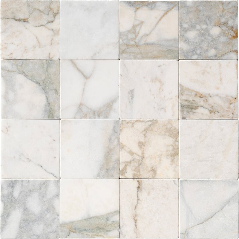 Calacatta Green Tumbled Marble Tiles 4x4