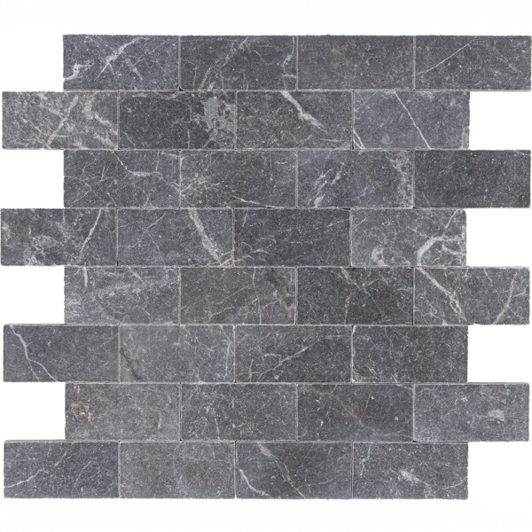 Iris Black Tumbled Marble Tiles 3×6