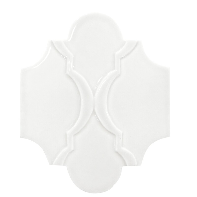 Snow Moresque Glossy Arabesquette Ceramic Decorative 6x8