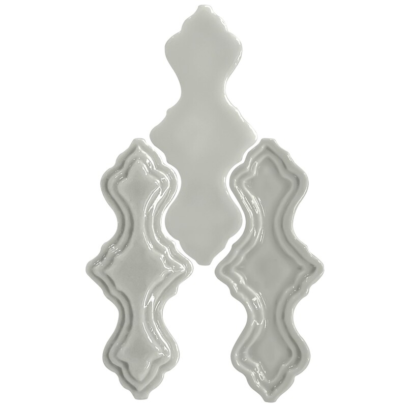 Ceniza Moresque Glossy Falbala Ceramic Decorative 2x6