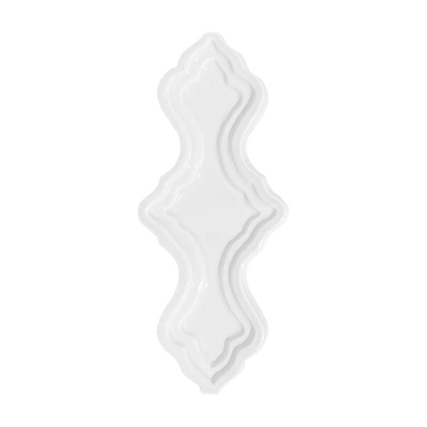 New White Moresque Glossy Falbala Ceramic Decorative 2x6