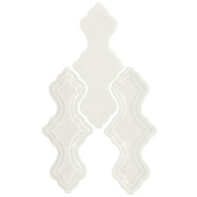 White Matte Falbala Ceramic Decorative 2x6