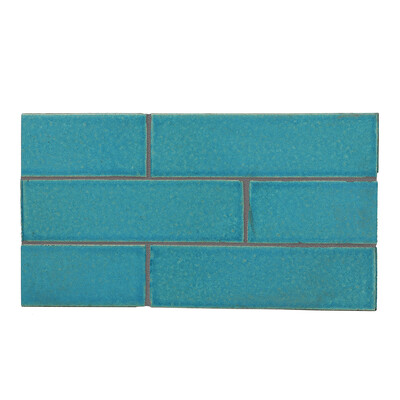 Turquoise Flats Leather Thin Brick Tile 2 1/8x7 1/2