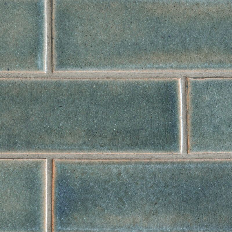Aqua Marine Leather Subway Thin Brick Tile 2 1/8x7 1/2