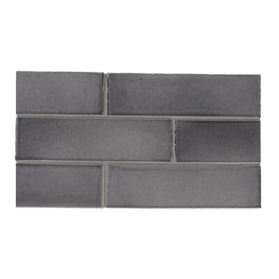 Fedora Gray Gloss Thin Brick Tile 2 1/8x7 1/2