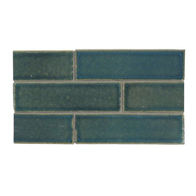 Aqua Marine Crackled Thin Brick Tile 2 1/8x7 1/2