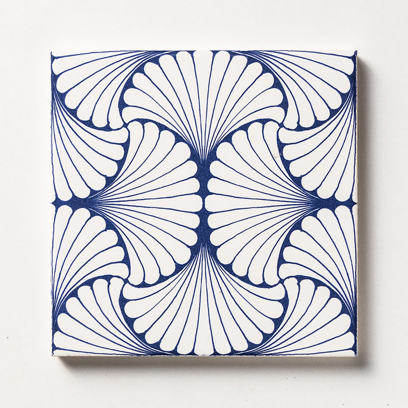 Blue Leaf Glossy Ceramic Tile 6x6