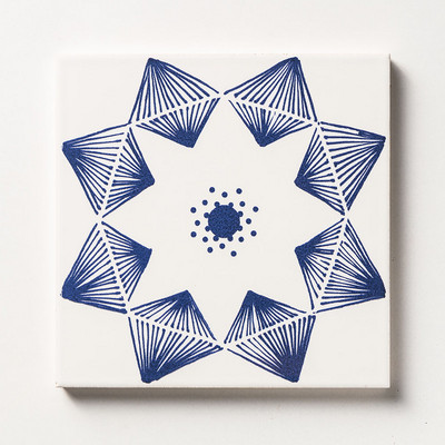 Blue Diamonds Glossy Ceramic Tile 6x6