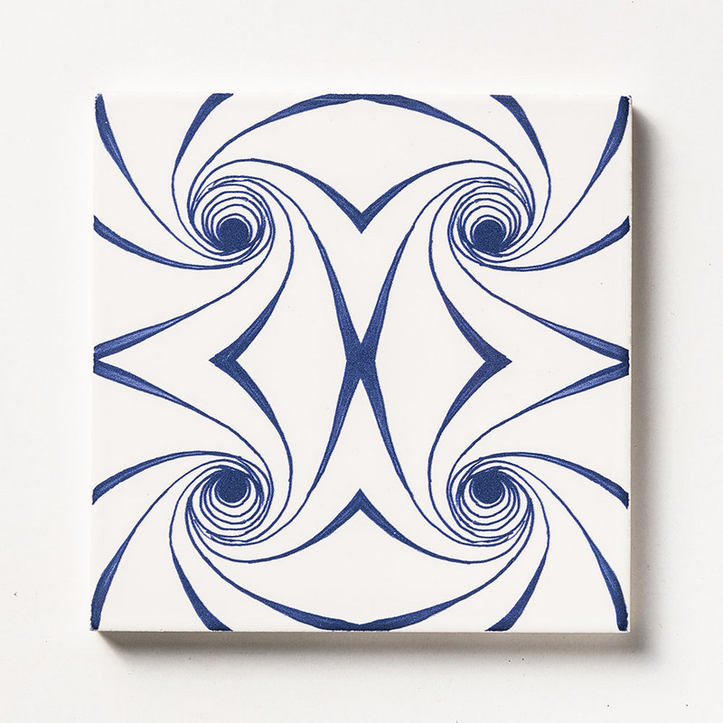 Blue Twisted Glossy Ceramic Tile 6x6