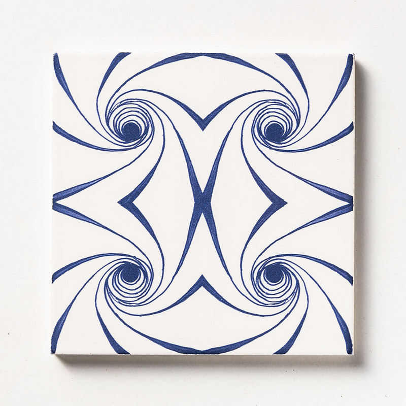 Blue Twisted Glossy Ceramic Tile 6×6 Image