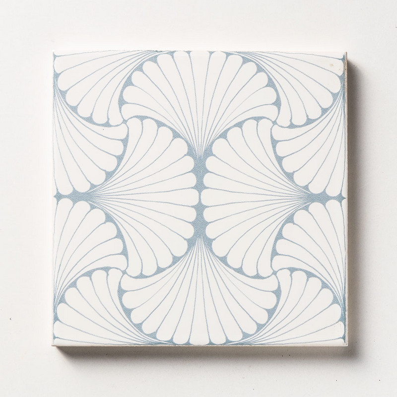 Grey Leaf Glossy Ceramic Tile 6x6