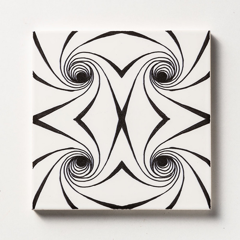 Black Twisted Glossy Ceramic Tile 6x6