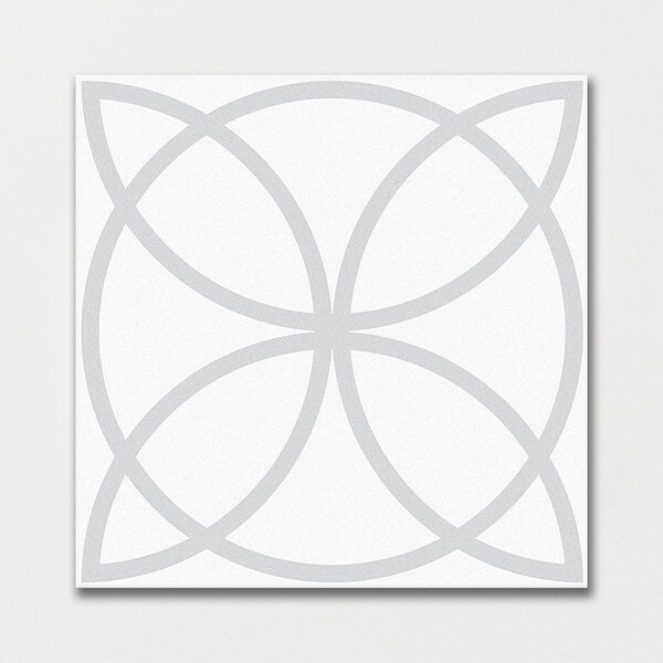 Blanco matte color look porcelain tile with soft geometric pattern by Country Floors