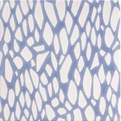 Soft Sea Blue Glossy Fishnet Galore Ceramic Tile 6x6