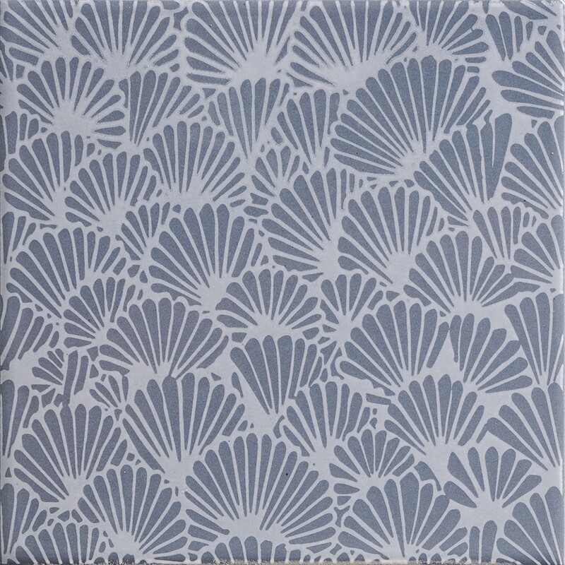Slate Grey Glossy Layered Coral Ceramic Tile 6x6