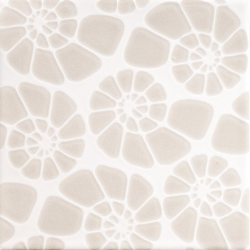 Neutral Swirl Glossy Nautilus Cluster Ceramic Tile 6x6