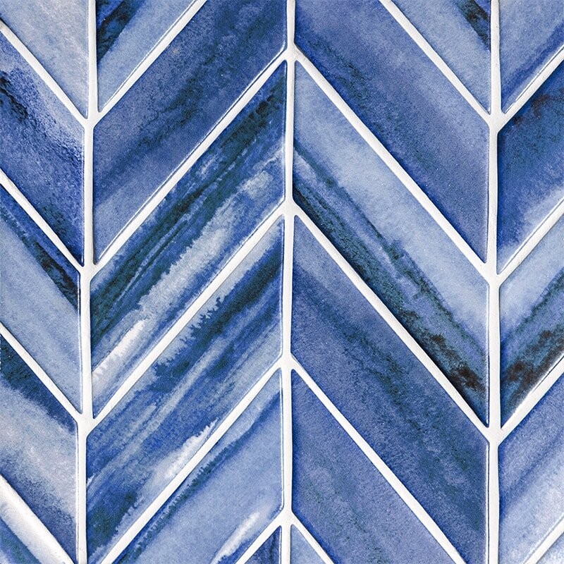 Mist Matte Chevron Ceramic Tile 2×6 Image