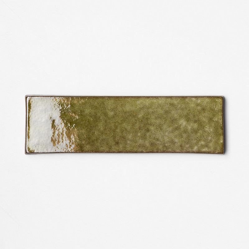 Seaweed Glossy Terracotta Tile 2 1/4×7 7/8 Image
