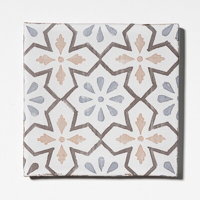 Petal Promenade Matte Terracotta Tile 6×6 Image