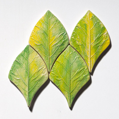 Reeds Leaf Semi Glossy Ceramic Tile 4x4