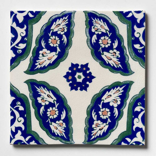 Damask Glossy Ceramic Tile 8×8 Image