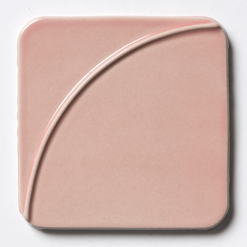 Blush Glossy Mandala Ceramic Tile 6×6 Image
