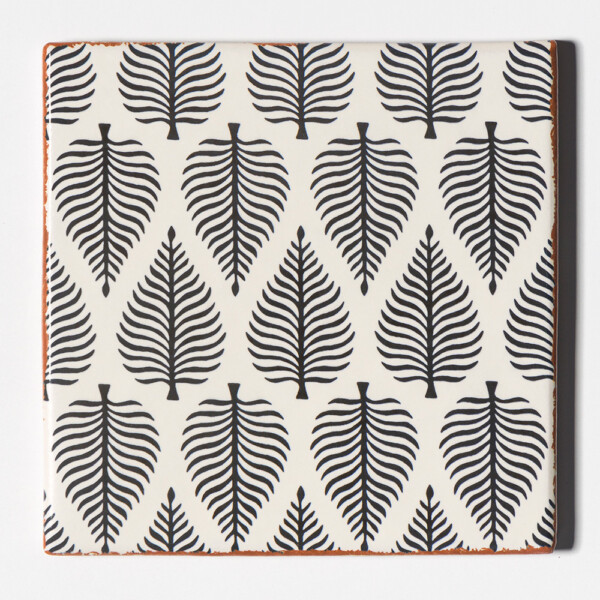 Leaf pattern matte glazed terracotta tile for natural-inspired interiors by Country Floors