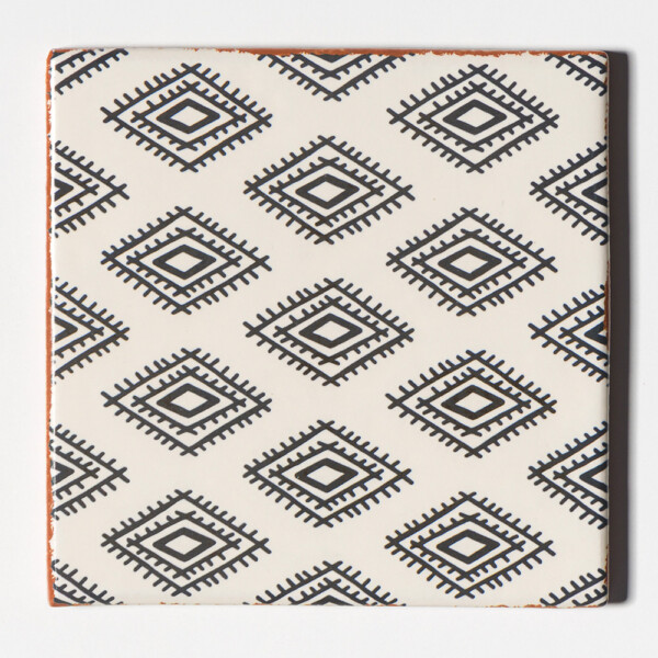 Repetitive geometric matte glazed terracotta tile for timeless surfaces by Country Floors