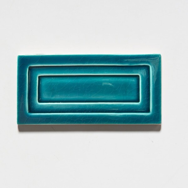 Teal Glossy Ceramic Tiles 3 5/32×6 1/2