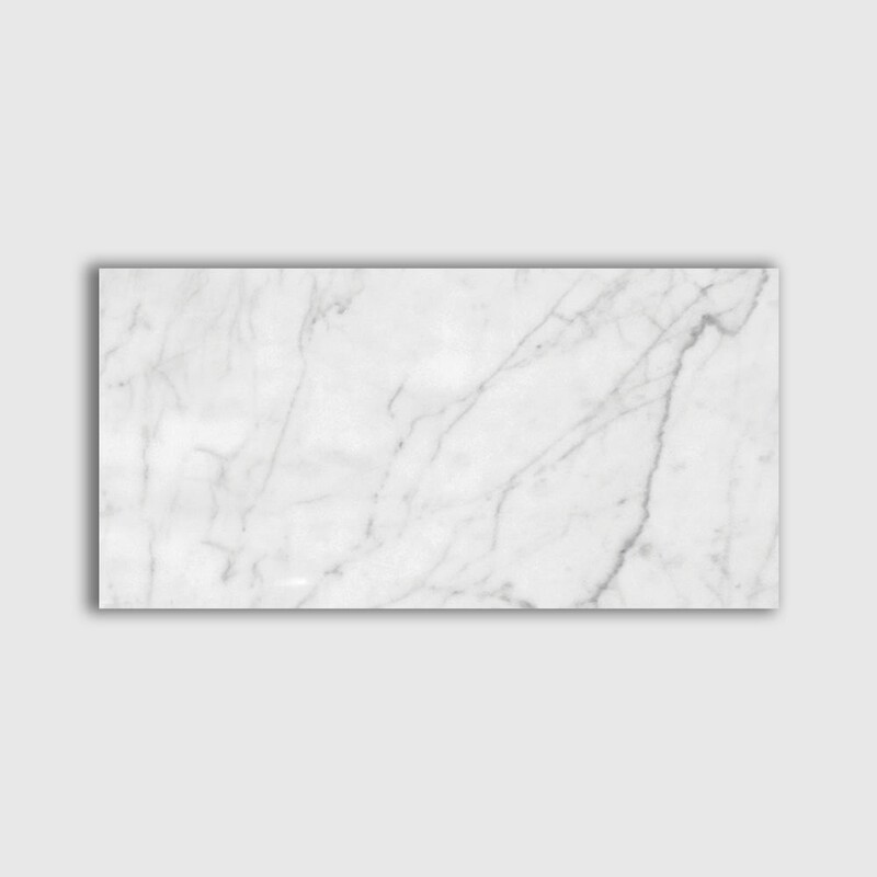White Carrara Honed Marble Tile 12x24
