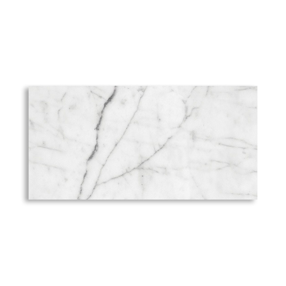 White Carrara Honed Marble Tile 2 3/4x5 1/2