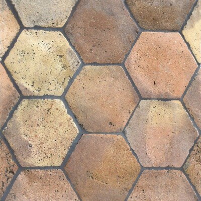 Reclaimed Natural Hexagon Terracotta Tile 6x6