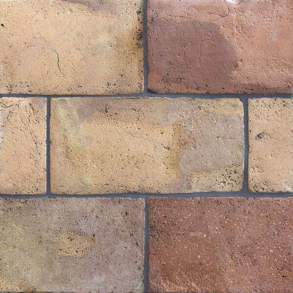 Reclaimed matte rectangle terracotta tile in aged natural clay tones by Country Floors