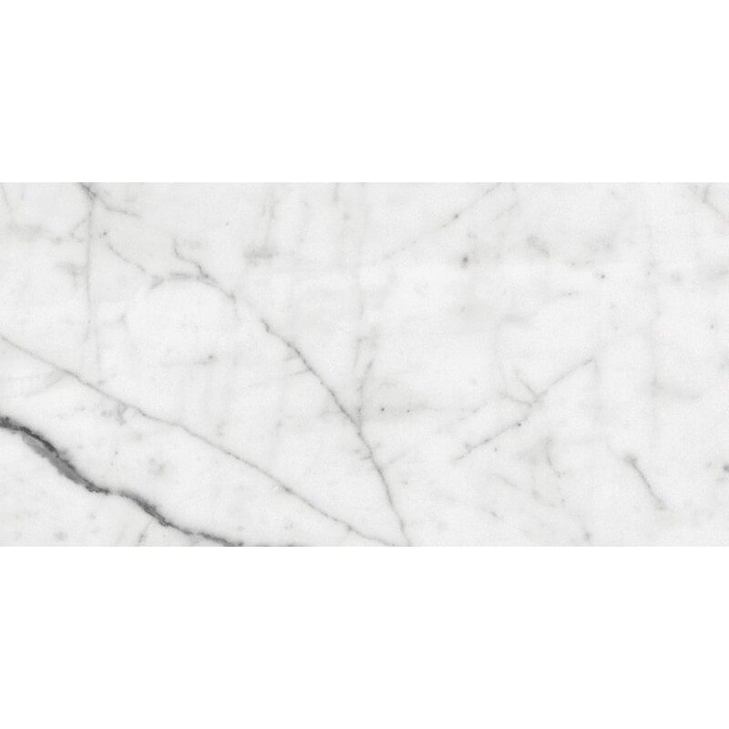 White Carrara Honed Marble Tile 6x12